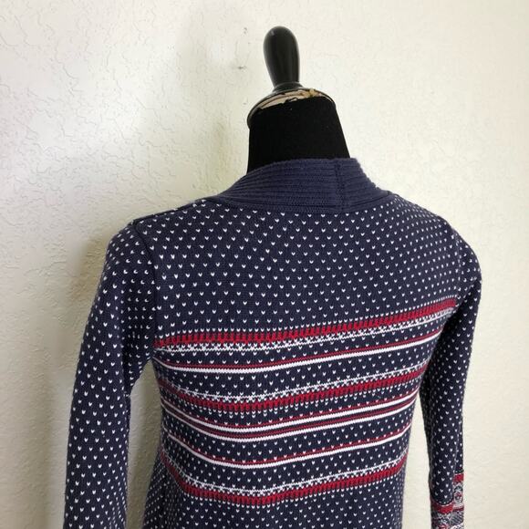 Hanna Andersson navy white red snowflake Nordic cardigan size Extra Small XS - Picture 13 of 16